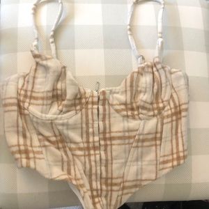 White Fox plaid corset